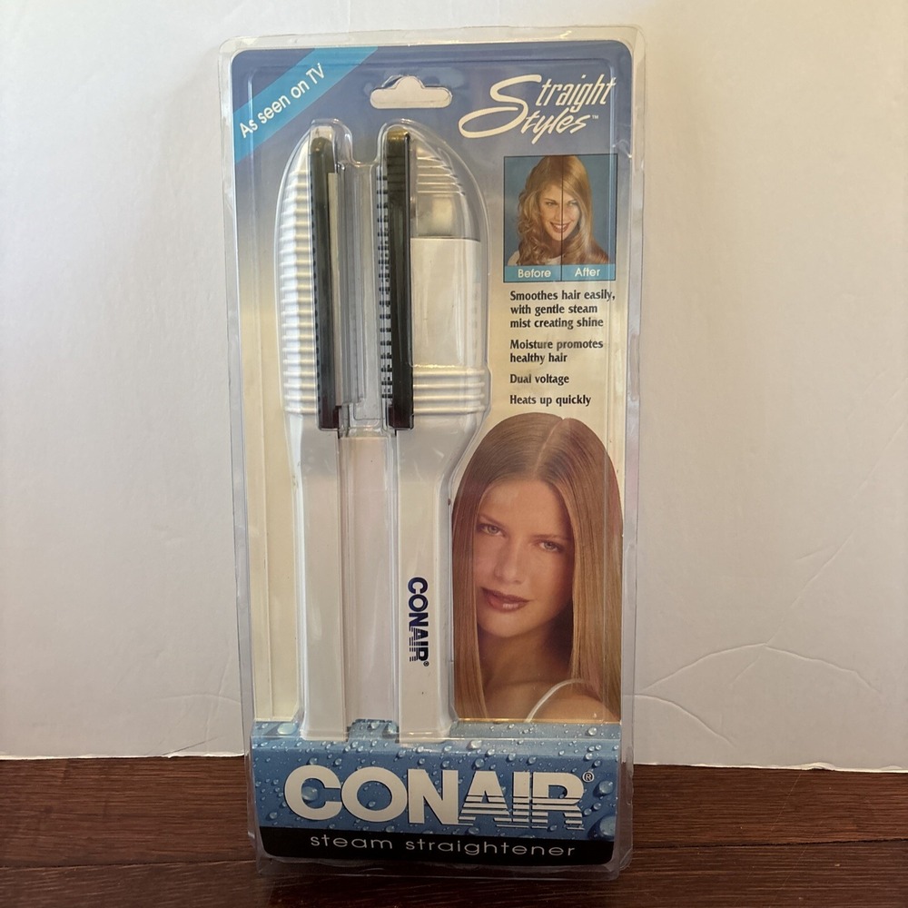 Vintage 1999 CONAIR‎ Straight Styles Corded Hair Steam Straightener SS6NCS NEW